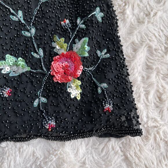 Sue Wong beaded silk floral slip dress with matching scarf wrap Nocturne 6 - Picture 7 of 17